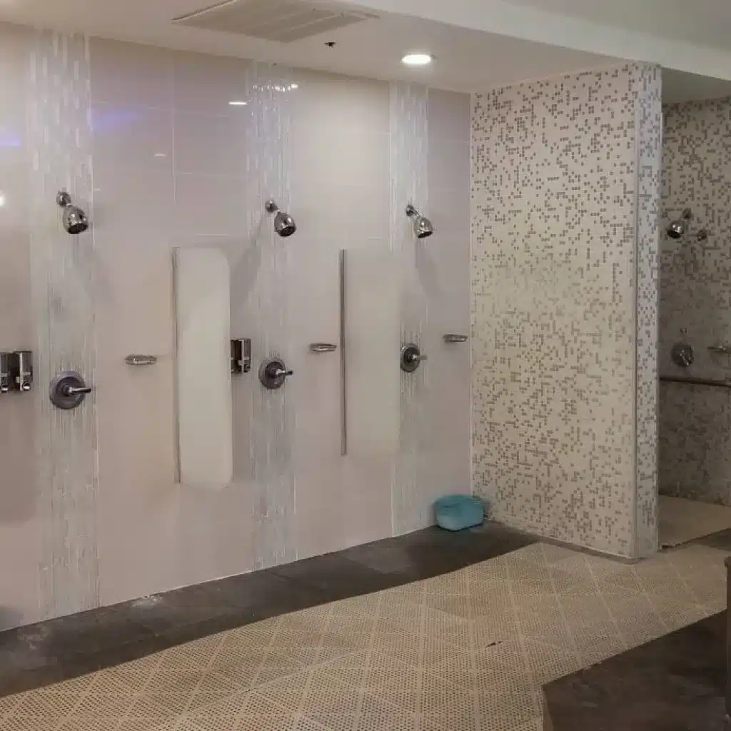 Traditional American shower in a Korean Spa